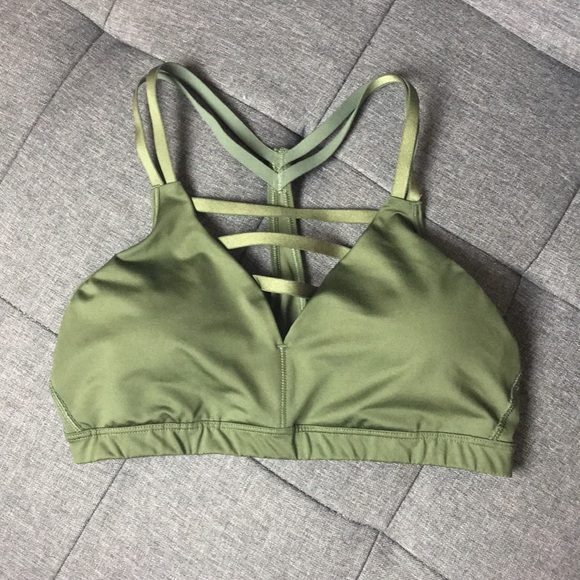 khaki green sports bra
